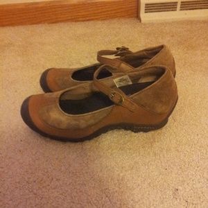 Tan Leather Suede Merrell Wedges